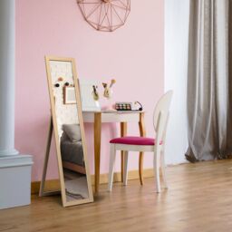 Gymax 2 in 1 Full Length Body Mirror Free Standing Dressing Mirror Wall Mounted in Natural - thumbnail 6