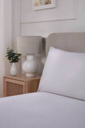Rapport Home Terry Waterproof Mattress Protector Elastic Skirt (White) in White - Size: Double - thumbnail 2
