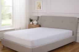 Rapport Home Terry Waterproof Mattress Protector Elastic Skirt (White) in White - Size: Double - thumbnail 1