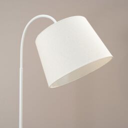 ValueLights Crowther Wooden Side Table Shelved Tripod Floor Lamp with Fabric Shade & Bulb in Natural - thumbnail 4