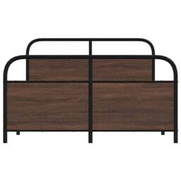Berkfield Home Metal Bed Frame without Mattress Brown Oak 140x190 cm - thumbnail 5