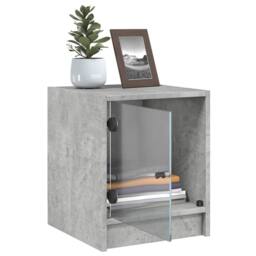 Berkfield Home Bedside Cabinets with Glass Doors 2 pcs Concrete Grey 35x37x42 cm - Size: 35 x 37 x 42 cm - thumbnail 5