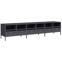 Berkfield Home TV Cabinet Anthracite 202x39x43.5 cm Cold-rolled Steel in Charcoal