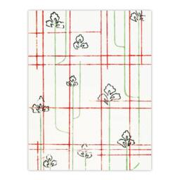"Artery8 Leaf Lines Shima Textile Pattern Japanese Wall Art Print Korin in Red - Size: W12"" x H16""" - thumbnail 1