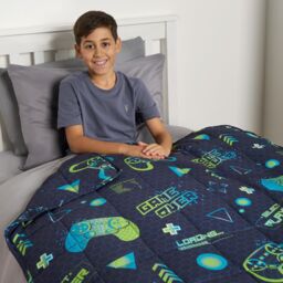 OHS Gaming Weighted Blanket Soft Throw Anxiety Stress Relief Sleep in Dark Navy - thumbnail 1