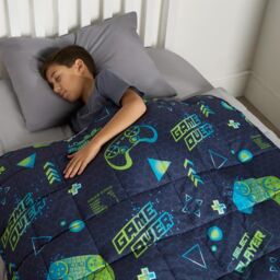OHS Gaming Weighted Blanket Soft Throw Anxiety Stress Relief Sleep in Dark Navy - thumbnail 2