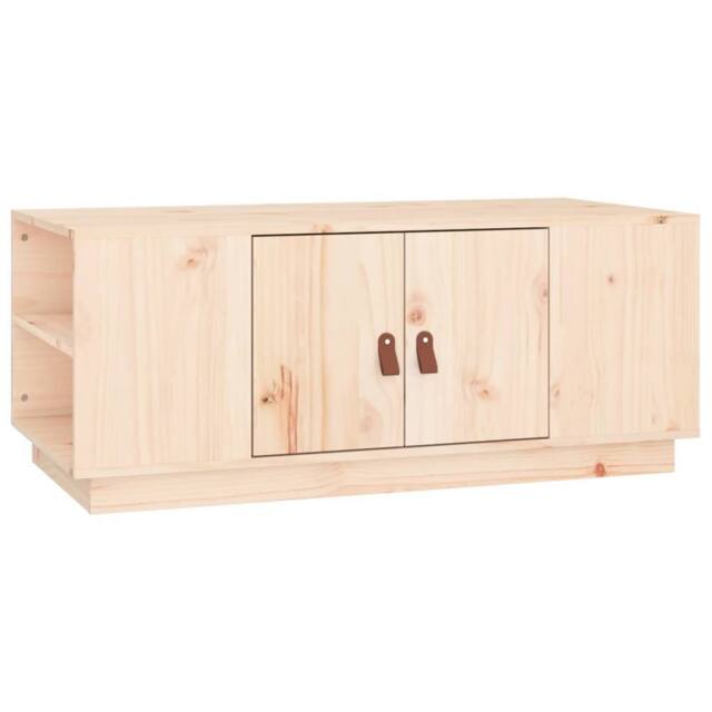 Berkfield Home Coffee Table 100x50x41 cm Solid Wood Pine in Natural - Size: 100 x 50 x 41 cm - image 1