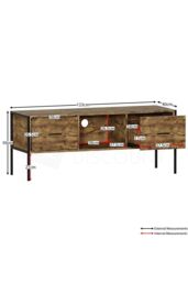 Home Discount Vida Designs Brooklyn 2 Drawer TV Unit Up to 55 Inches Bedroom Living Room Furniture in Dark Brown - thumbnail 2