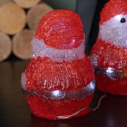 Samuel Alexander Set of 5 Light up Santa Ornaments with 40 Cool White LEDs in Red - thumbnail 7