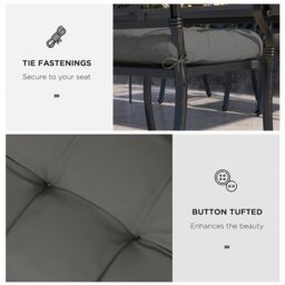OUTSUNNY Set of 4 Outdoor Seat Cushions Water Repellent Seat Pads with Ties in Grey - thumbnail 6