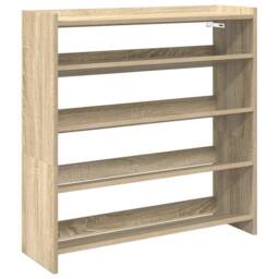 Berkfield Home Shoe Rack Sonoma Oak 80x25x81 cm Engineered Wood in Light Oak - Size: 80 x 25 x 81 cm - thumbnail 3