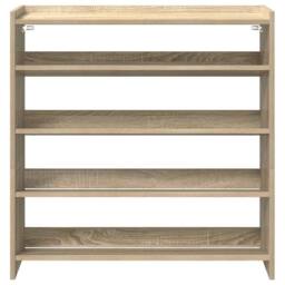 Berkfield Home Shoe Rack Sonoma Oak 80x25x81 cm Engineered Wood in Light Oak - Size: 80 x 25 x 81 cm - thumbnail 4