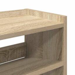 Berkfield Home Shoe Rack Sonoma Oak 80x25x81 cm Engineered Wood in Light Oak - Size: 80 x 25 x 81 cm - thumbnail 7