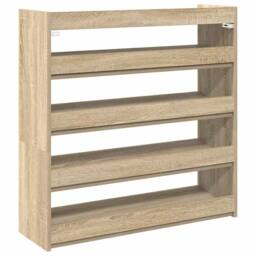 Berkfield Home Shoe Rack Sonoma Oak 80x25x81 cm Engineered Wood in Light Oak - Size: 80 x 25 x 81 cm - thumbnail 6