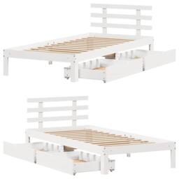 Berkfield Home Decorative Bed Frame with Drawers without Mattress White90x200 cm in White - Size: 90x200 cm - thumbnail 9