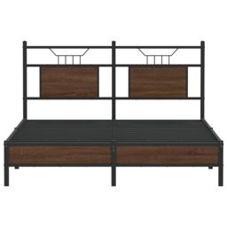 Berkfield Home Bed Frame without Mattress Brown Oak 150x200 cm King Size Engineered Wood - thumbnail 6