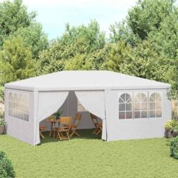 Berkfield Home Professional Party Tent with Side Walls 4x6 m White 90 g/m? - thumbnail 2