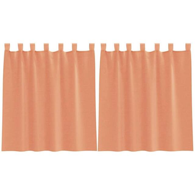 Berkfield Home Voile Curtains with Loops 2 pcs Terracotta 140x140 cm in Orange - image 1