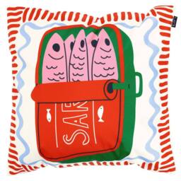 icon 2 Pack Cushion 43x43cm Sardine Print in Red - Size: 43x43 cm - thumbnail 3