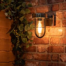 ValueLights Fanar Lantern IP44 Rated Bathroom Outdoor Wall Light in Metallic Silver - thumbnail 1
