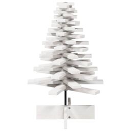 Berkfield Home Wooden Christmas Tree for Decoration White 80 cm Solid Wood Pine - thumbnail 3
