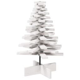 Berkfield Home Wooden Christmas Tree for Decoration White 80 cm Solid Wood Pine - thumbnail 2