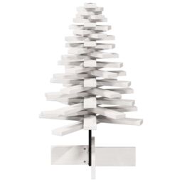 Berkfield Home Wooden Christmas Tree for Decoration White 80 cm Solid Wood Pine - thumbnail 4