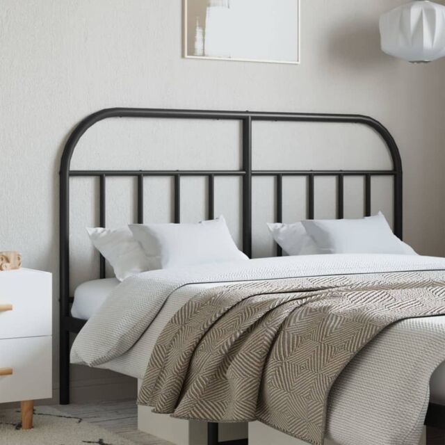 Berkfield Home Metal Headboard Black 140 cm - image 1