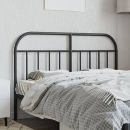 Berkfield Home Metal Headboard Black 140 cm - thumbnail 3