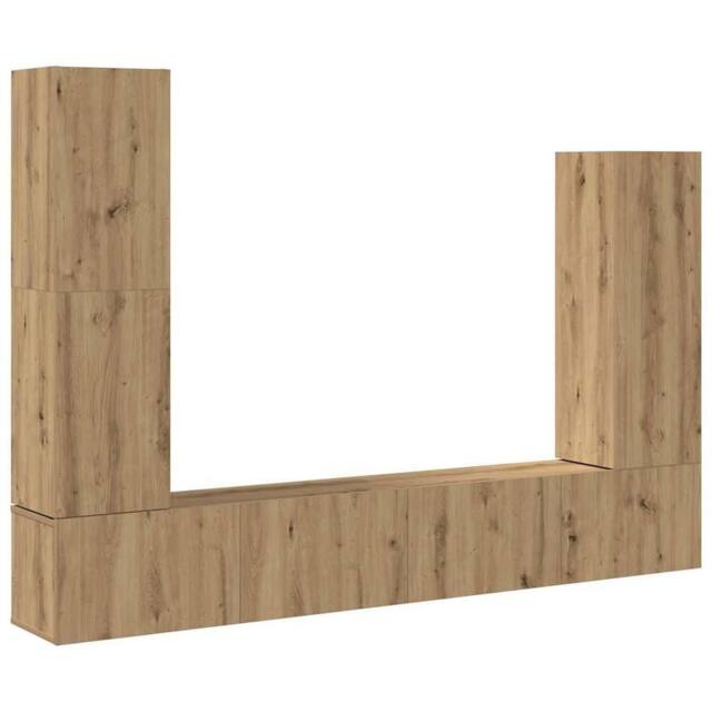 Berkfield Home 4 Piece TV Cabinet Set Wall-mounted Artisan Oak Engineered Wood - image 1