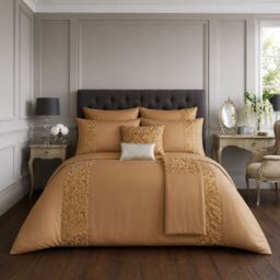 Smart Living Premium Venice Duvet Cover With Pillowcases in Gold - Size: Double - thumbnail 2