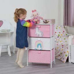 Liberty House Toys Unicorn 3 Drawer Storage Chest in Light Pink