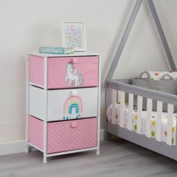 Liberty House Toys Unicorn 3 Drawer Storage Chest in Light Pink - thumbnail 4