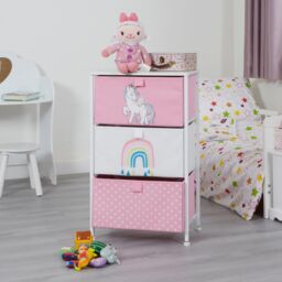 Liberty House Toys Unicorn 3 Drawer Storage Chest in Light Pink - thumbnail 5