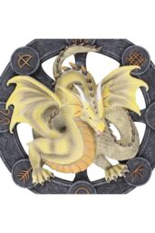 KDMD Mabon Dragon Resin Wall Plaque in Yellow - thumbnail 2