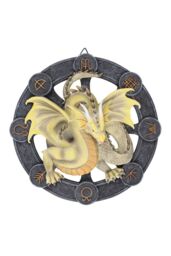 KDMD Mabon Dragon Resin Wall Plaque in Yellow