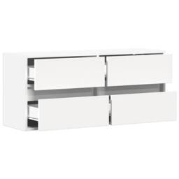 Berkfield Home TV Wall Cabinet with LED Lights White 100x31x45 cm - Size: 100 x 31 x 45 cm - thumbnail 9