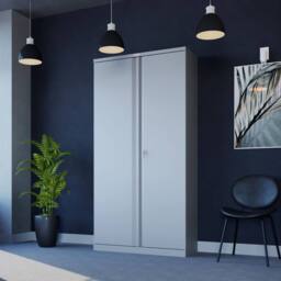 Phoenix Safe Company Steel Storage Cupboard in Grey with Key Lock, SCL1891GGK, 437L - Size: 180 cm x 100 cm - thumbnail 6