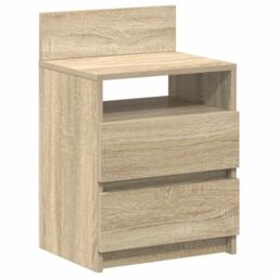 Berkfield Home Bedside Cabinets 2 pcs with 2 Drawers Sonoma Oak 40x33x60 cm in Brown - Size: 40 x 33 x 60 cm - thumbnail 6