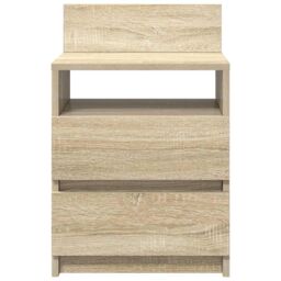 Berkfield Home Bedside Cabinets 2 pcs with 2 Drawers Sonoma Oak 40x33x60 cm in Brown - Size: 40 x 33 x 60 cm - thumbnail 4