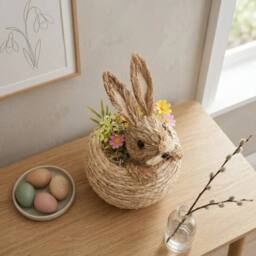 Garden Greatness Springtime Straw Bunny In Floral Decoration - Size: 1 Pack - thumbnail 2