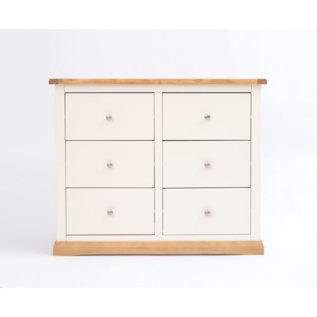 Cabinet Bits Trevi 6 Drawer Chest of Drawers Chrome Knob in Off-White - image 1
