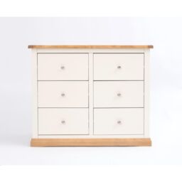 Cabinet Bits Trevi 6 Drawer Chest of Drawers Chrome Knob in Off-White