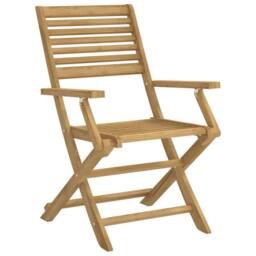 Berkfield Home Beautiful Folding Garden Chairs 2 pcs 54.5x61.5x86.5 cm Solid Woo in Brown - thumbnail 4