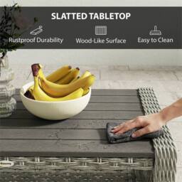 EONLION Grey Outdoor Side Table with Storage Shelf - Size: 100 cm - thumbnail 5