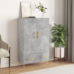 Berkfield Home Highboard Concrete Grey 69.5x31x115 cm Engineered Wood - thumbnail 1