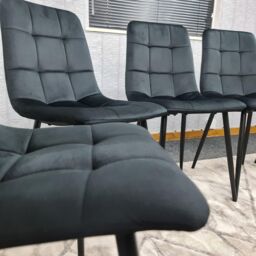 KOSY KOALA Kitchen Dining Chairs Set Of 6 Black Tufted Chairs Velvet Chairs - thumbnail 6