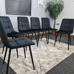 KOSY KOALA Kitchen Dining Chairs Set Of 6 Black Tufted Chairs Velvet Chairs - thumbnail 2