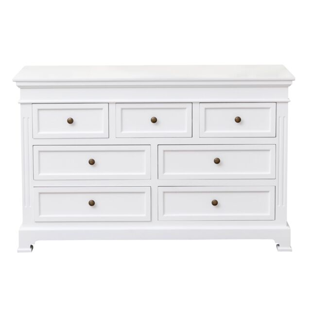 Melody Maison Large White 7 Drawer Chest Of Drawers - Daventry White Range - image 1