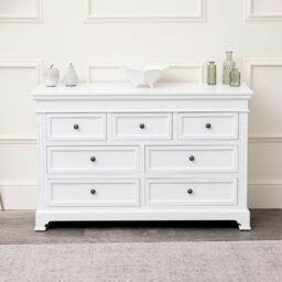 Melody Maison Large White 7 Drawer Chest Of Drawers - Daventry White Range - thumbnail 4